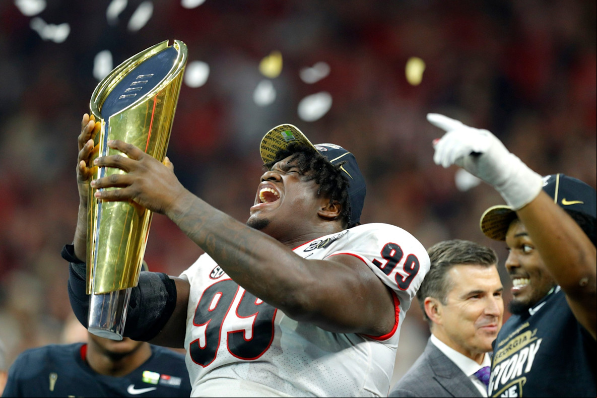 Football_NCAA_Georgia Bulldogs defensive lineman Jordan Davis