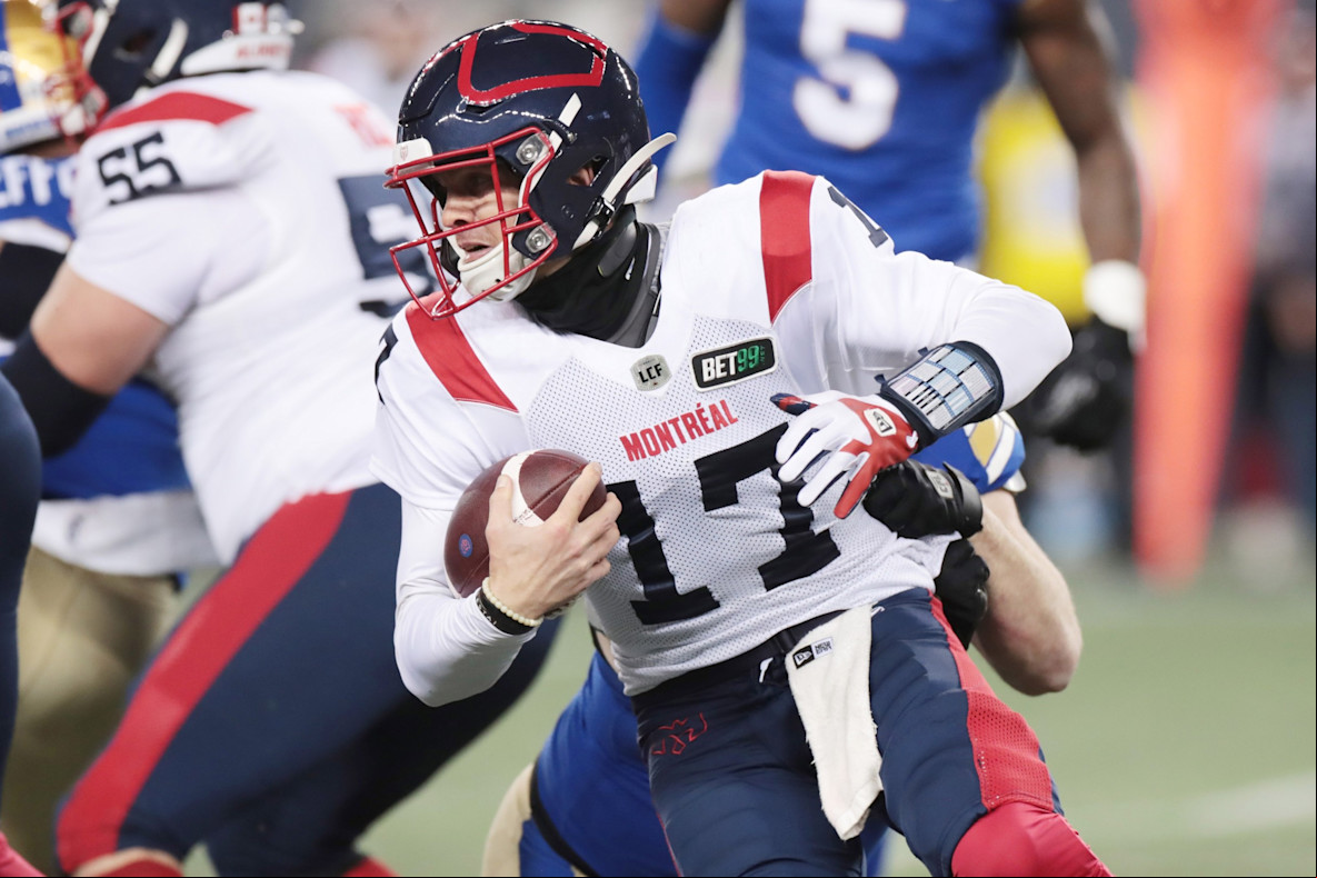 Football_CFL_Montreal Alouettes quarterback Trevor Harris